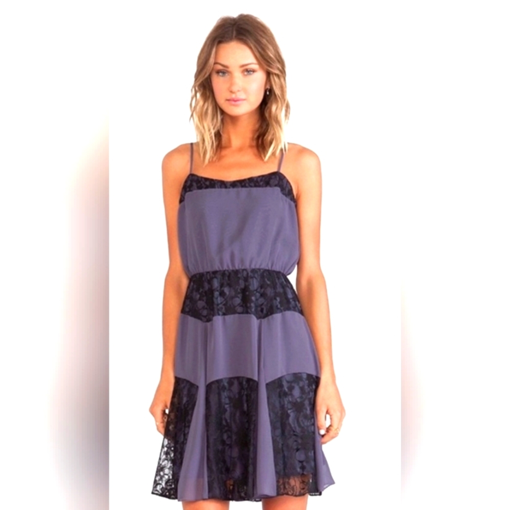 NWT- $128 BCBGENERATION A-line Cami Slip Lace Dress-L